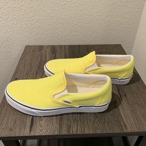 Yellow slip on vans. Men’s 7 women’s 8.5